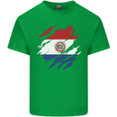 Torn Paraguay Flag Paraguayan Day Football Mens Cotton T-Shirt Tee Top Irish Green