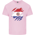 Torn Paraguay Flag Paraguayan Day Football Mens Cotton T-Shirt Tee Top Light Pink