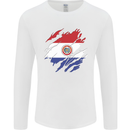 Torn Paraguay Flag Paraguayan Day Football Mens Long Sleeve T-Shirt White