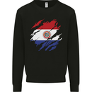 Torn Paraguay Flag Paraguayan Day Football Mens Sweatshirt Jumper Black
