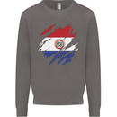 Torn Paraguay Flag Paraguayan Day Football Mens Sweatshirt Jumper Charcoal