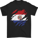 Torn Paraguay Flag Paraguayan Day Football Mens T-Shirt 100% Cotton Black