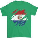 Torn Paraguay Flag Paraguayan Day Football Mens T-Shirt 100% Cotton Irish Green