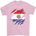 Torn Paraguay Flag Paraguayan Day Football Mens T-Shirt 100% Cotton Light Pink