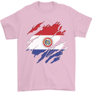 Torn Paraguay Flag Paraguayan Day Football Mens T-Shirt 100% Cotton Light Pink