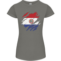 Torn Paraguay Flag Paraguayan Day Football Womens Petite Cut T-Shirt Charcoal