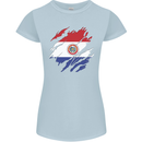 Torn Paraguay Flag Paraguayan Day Football Womens Petite Cut T-Shirt Light Blue