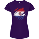 Torn Paraguay Flag Paraguayan Day Football Womens Petite Cut T-Shirt Purple