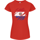 Torn Paraguay Flag Paraguayan Day Football Womens Petite Cut T-Shirt Red