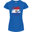 Torn Paraguay Flag Paraguayan Day Football Womens Petite Cut T-Shirt Royal Blue