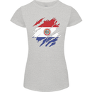 Torn Paraguay Flag Paraguayan Day Football Womens Petite Cut T-Shirt Sports Grey