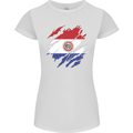 Torn Paraguay Flag Paraguayan Day Football Womens Petite Cut T-Shirt White