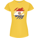Torn Paraguay Flag Paraguayan Day Football Womens Petite Cut T-Shirt Yellow