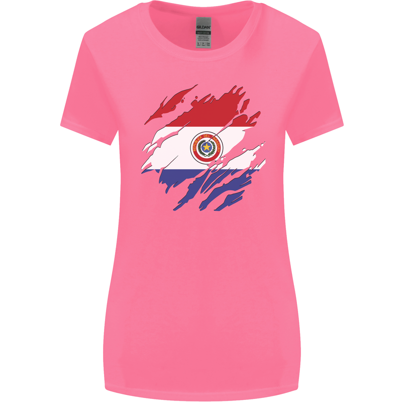 Torn Paraguay Flag Paraguayan Day Football Womens Wider Cut T-Shirt Azalea