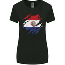 Torn Paraguay Flag Paraguayan Day Football Womens Wider Cut T-Shirt Black