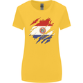 Torn Paraguay Flag Paraguayan Day Football Womens Wider Cut T-Shirt Yellow