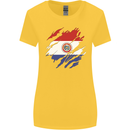 Torn Paraguay Flag Paraguayan Day Football Womens Wider Cut T-Shirt Yellow