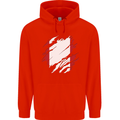 Torn Peru Flag Peruvian Day Football Childrens Kids Hoodie Bright Red