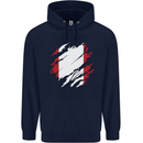 Torn Peru Flag Peruvian Day Football Childrens Kids Hoodie Navy Blue