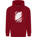Torn Peru Flag Peruvian Day Football Childrens Kids Hoodie Red