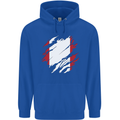 Torn Peru Flag Peruvian Day Football Childrens Kids Hoodie Royal Blue
