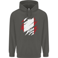Torn Peru Flag Peruvian Day Football Childrens Kids Hoodie Storm Grey