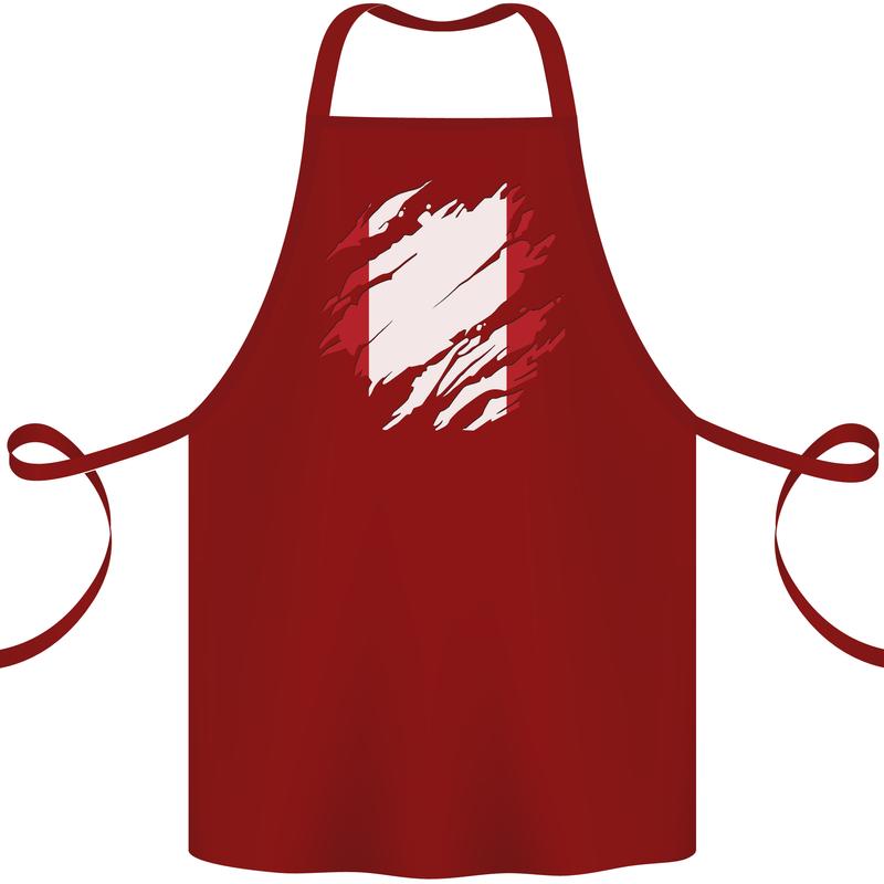 Torn Peru Flag Peruvian Day Football Cotton Apron 100% Organic Maroon