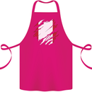 Torn Peru Flag Peruvian Day Football Cotton Apron 100% Organic Pink
