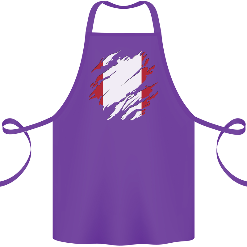 Torn Peru Flag Peruvian Day Football Cotton Apron 100% Organic Purple