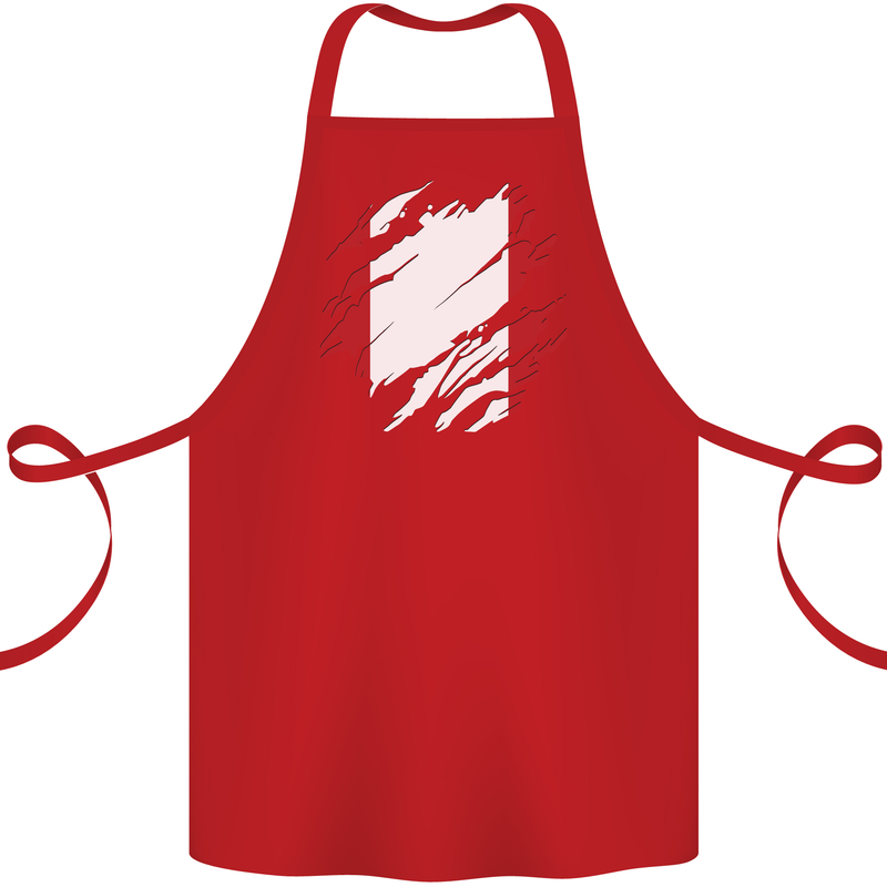Torn Peru Flag Peruvian Day Football Cotton Apron 100% Organic Red