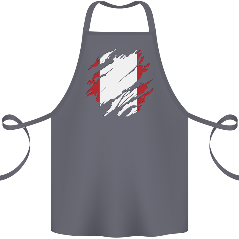 Torn Peru Flag Peruvian Day Football Cotton Apron 100% Organic Steel