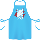 Torn Peru Flag Peruvian Day Football Cotton Apron 100% Organic Turquoise