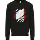 Torn Peru Flag Peruvian Day Football Kids Sweatshirt Jumper Black