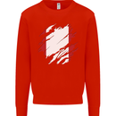 Torn Peru Flag Peruvian Day Football Kids Sweatshirt Jumper Bright Red
