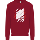 Torn Peru Flag Peruvian Day Football Kids Sweatshirt Jumper Red
