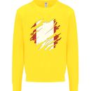 Torn Peru Flag Peruvian Day Football Kids Sweatshirt Jumper Yellow
