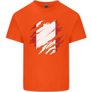 Torn Peru Flag Peruvian Day Football Kids T-Shirt Childrens Orange