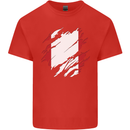 Torn Peru Flag Peruvian Day Football Kids T-Shirt Childrens Red
