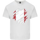 Torn Peru Flag Peruvian Day Football Kids T-Shirt Childrens White