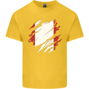 Torn Peru Flag Peruvian Day Football Kids T-Shirt Childrens Yellow