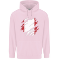 Torn Peru Flag Peruvian Day Football Mens 80% Cotton Hoodie Light Pink