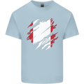 Torn Peru Flag Peruvian Day Football Mens Cotton T-Shirt Tee Top Light Blue