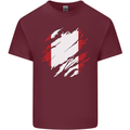 Torn Peru Flag Peruvian Day Football Mens Cotton T-Shirt Tee Top Maroon