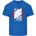 Torn Peru Flag Peruvian Day Football Mens Cotton T-Shirt Tee Top Royal Blue