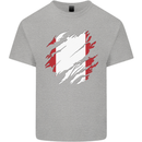 Torn Peru Flag Peruvian Day Football Mens Cotton T-Shirt Tee Top Sports Grey