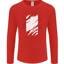 Torn Peru Flag Peruvian Day Football Mens Long Sleeve T-Shirt Red