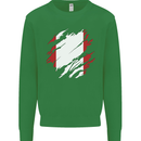 Torn Peru Flag Peruvian Day Football Mens Sweatshirt Jumper Irish Green