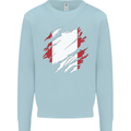 Torn Peru Flag Peruvian Day Football Mens Sweatshirt Jumper Light Blue