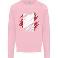 Torn Peru Flag Peruvian Day Football Mens Sweatshirt Jumper Light Pink