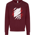 Torn Peru Flag Peruvian Day Football Mens Sweatshirt Jumper Maroon